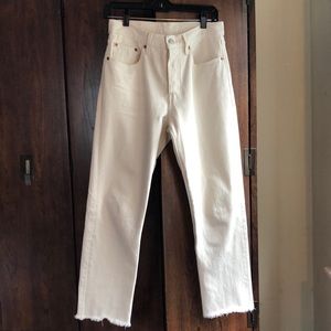 Levi’s 501 straight cream jeans
